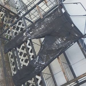 Smoke Rise Black Denim White Paint Spill Skinny Jeans Size 42/32